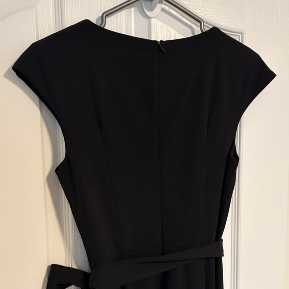 Black Women's Tea Dress with Capped sleeve - Picture 3 of 7